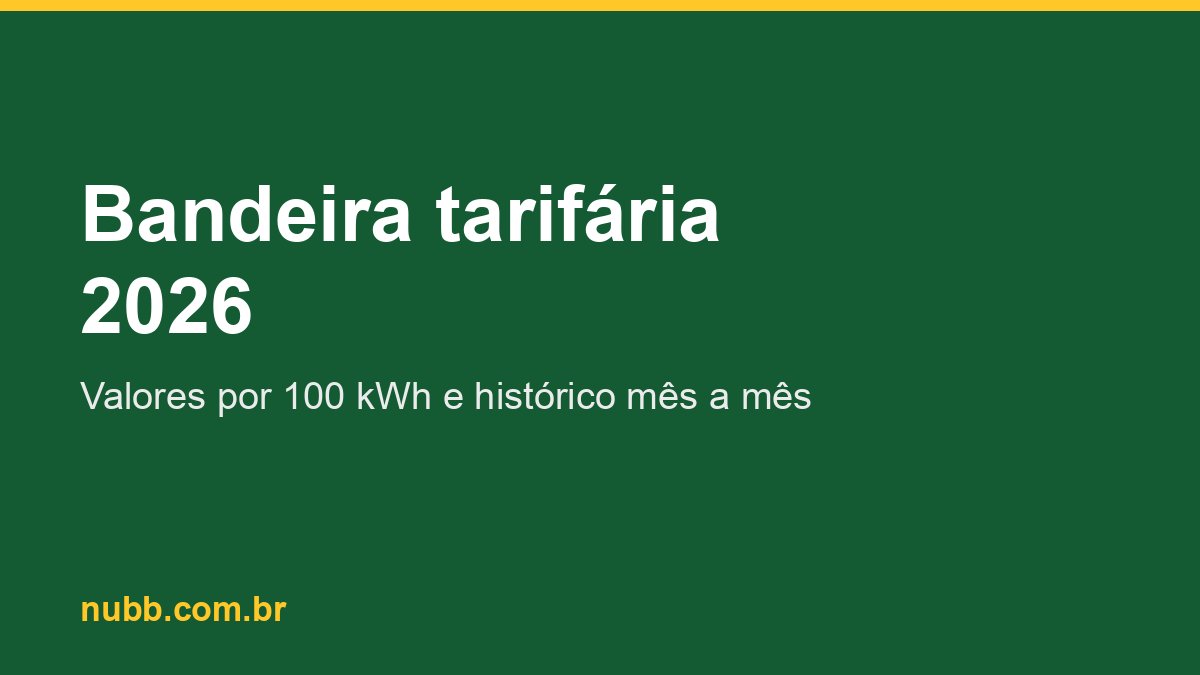 Bandeira tarifária 2026: bandeira de outubro, valores e histórico mês a mês